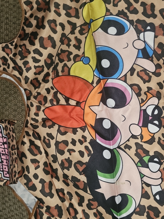 Cartoon Network Handbags - Leopard Print Tote with Colorful Cartoon Graphics - Beige/Brown